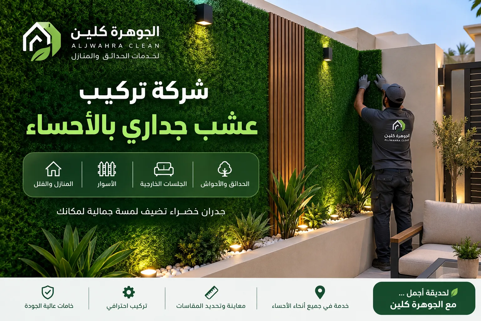 شركة تركيب عشب جداري بالأحساء 0566848532