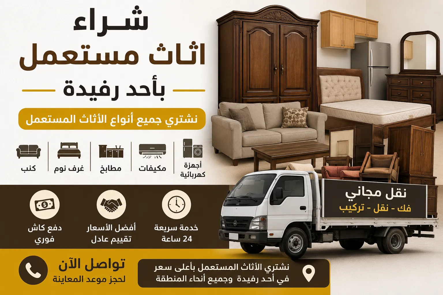 شراء اثاث مستعمل باحد رفيدة 0562757433