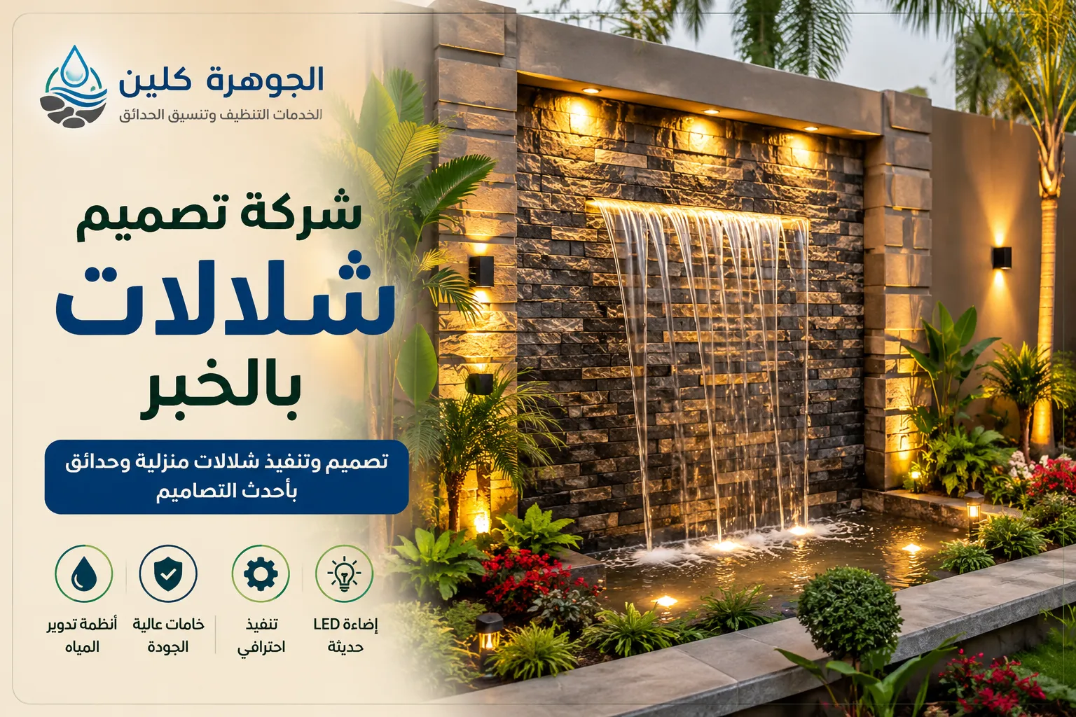 شركة تصميم شلالات بالخبر 0568684410
