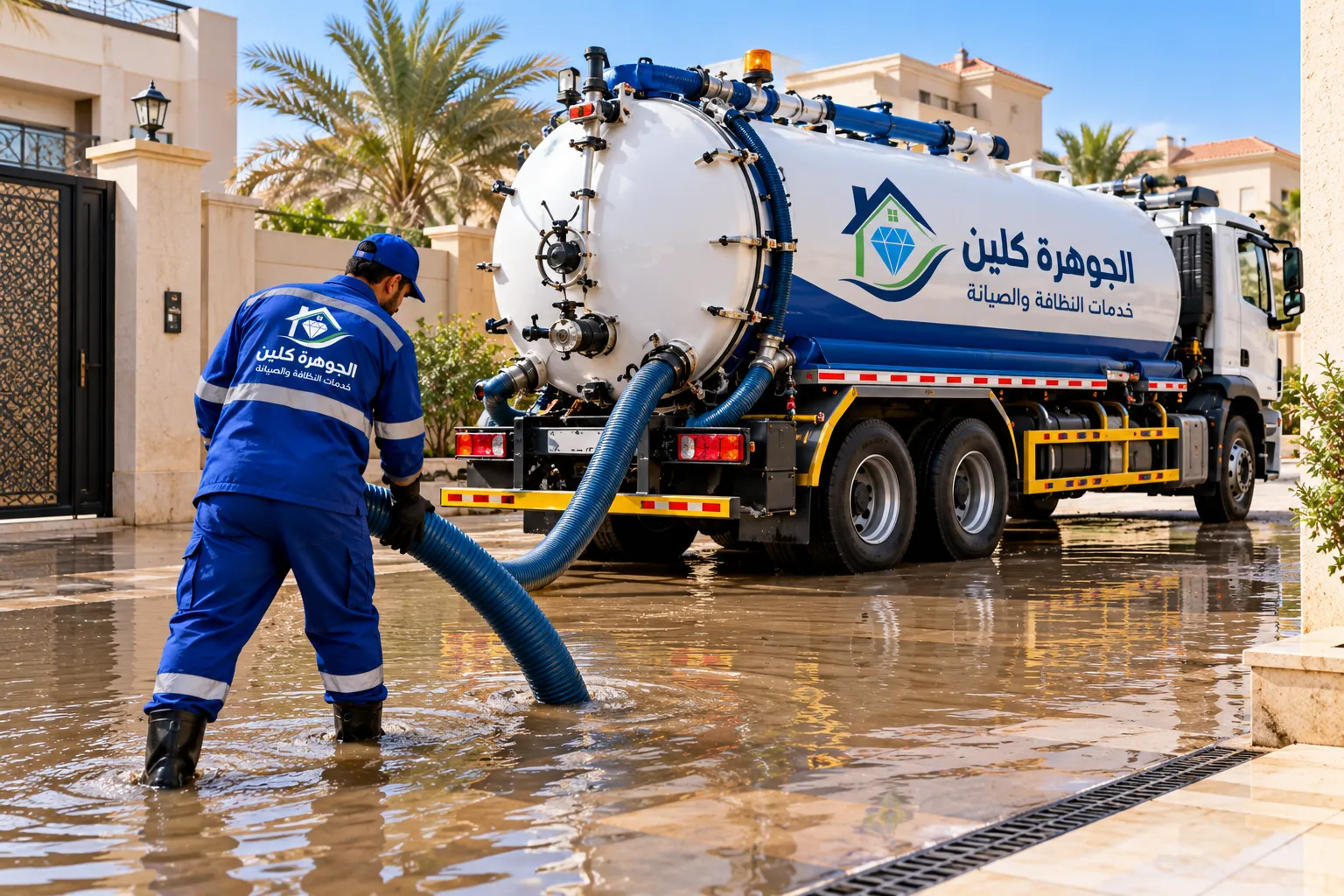 سيارات سحب مياه الأمطار بجدة